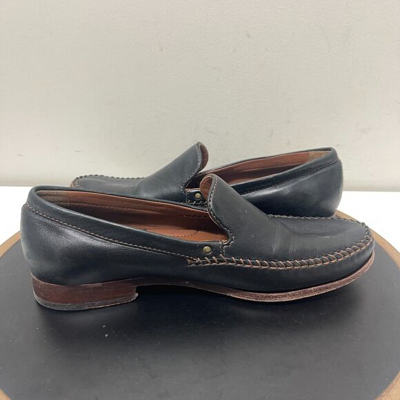 H.S. Trask Shoes Mens 9.5M Handsewn Loafers‎ Black Leather Slip On Driving Moc main image 9